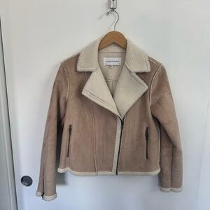 Cupcakes and Cashmere Women's Bruntel Faux Suede Beige/Ivory‎ Jacket Size Small